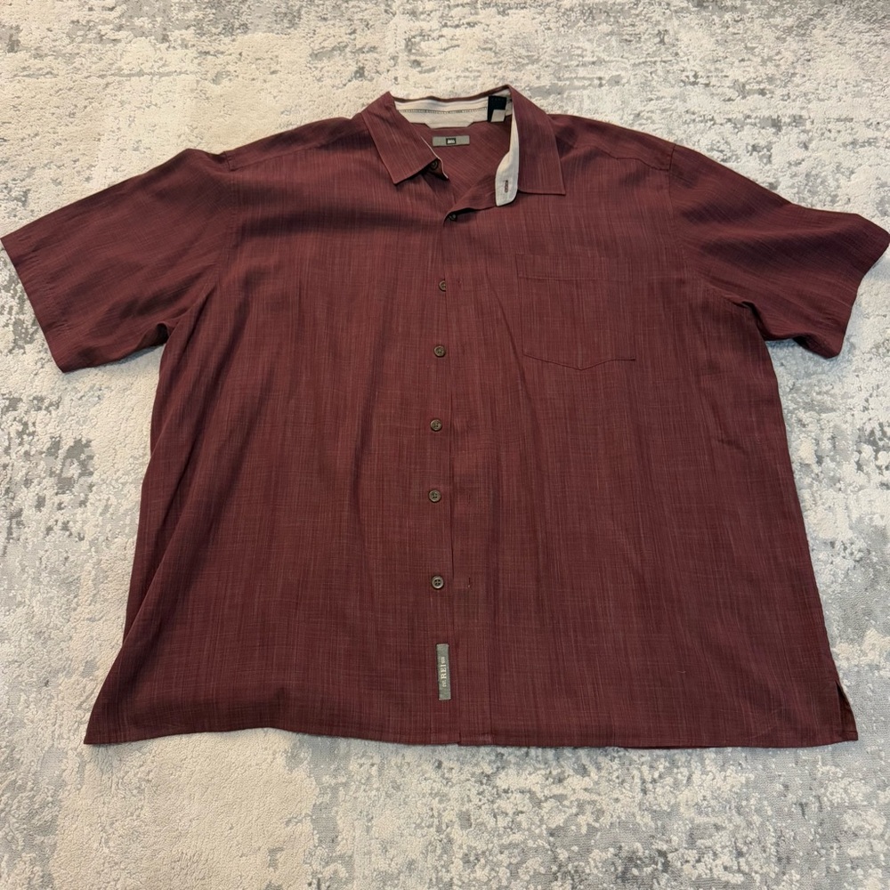 REI Red Short sleeve Button Down Hiking Fishing Shirt Size‎ XXL